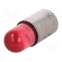 10 pcs : LR-BA9S-12AC/DC - LED lamp, red, BA9S, 12VDC, 12VAC