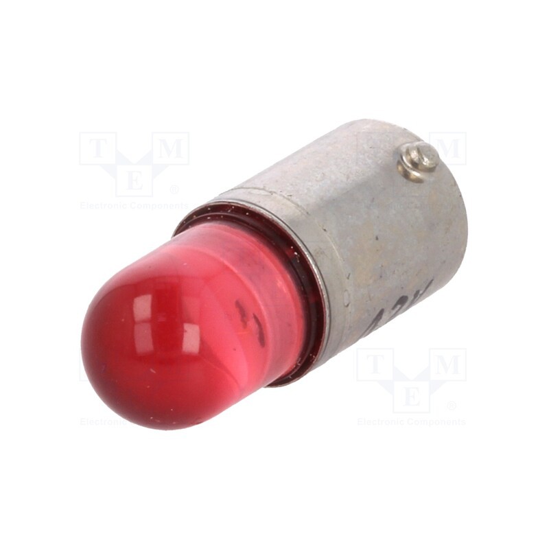 10 pcs : LR-BA9S-12AC/DC - LED lamp, red, BA9S, 12VDC, 12VAC