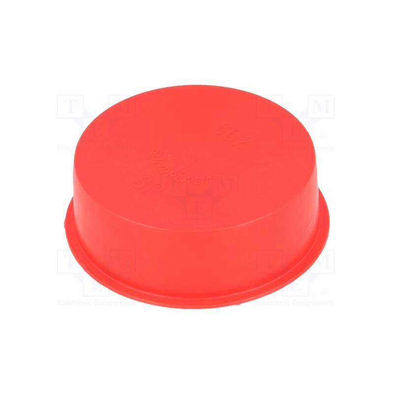 50 pcs : 14500 -AS - Plugs, Body: red, Out.diam: 61.5mm, H: 20mm, Mat: LDPE, push-in, round