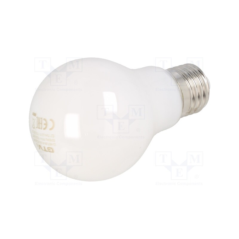 10 pcs : LD-A60FL8M-40 - LED lamp, milky, E27, 230VAC, 800lm, 8W, 360°, 4000K