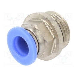 10 pcs : 122.038-8 - Push-in fitting, straight, -0.95÷15bar, nickel plated brass