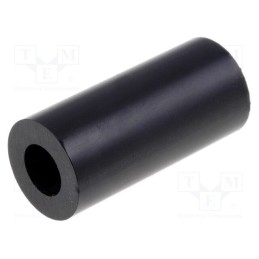 100 pcs : KDR15 - Spacer sleeve, cylindrical, polystyrene, L: 15mm, Øout: 7mm, black