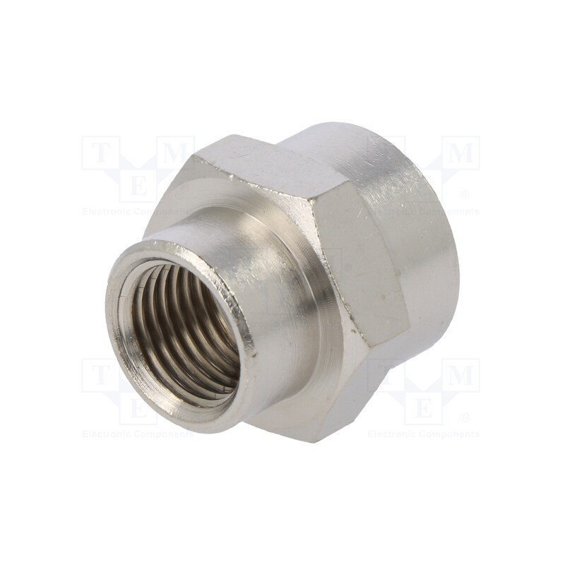 10 pcs : 3010 1/4-3/8 - Muff, reductive, nickel plated brass, Input thread: G 1/4'