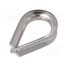 20 pcs : KAUS-3-A4 - Thimble for rope, acid resistant steel A4, for rope, DIN 6899