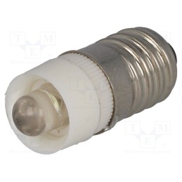 10 pcs : LLED-E10/12/W - LED lamp, white, E10, 12VDC, 12VAC