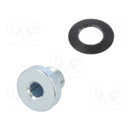 10 pcs : 174308 - Protection cap, zinc plated steel, Thread: M5, Gasket: NBR rubber