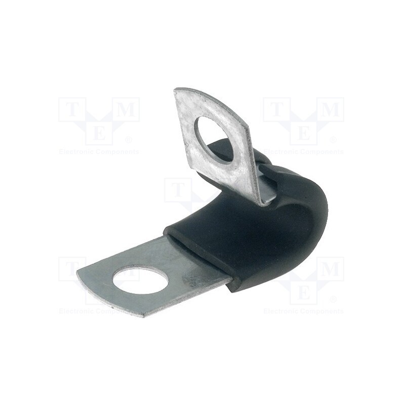 10 pcs : SPN-4 - Fixing clamp, ØBundle : 6.4mm, W: 12.7mm, steel, Ømount.hole: 6.7mm