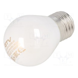 10 pcs : LD-G45FLE2EM-40 - LED lamp, milky, E27, 230VAC, 200lm, 2W, 360°, 4000K