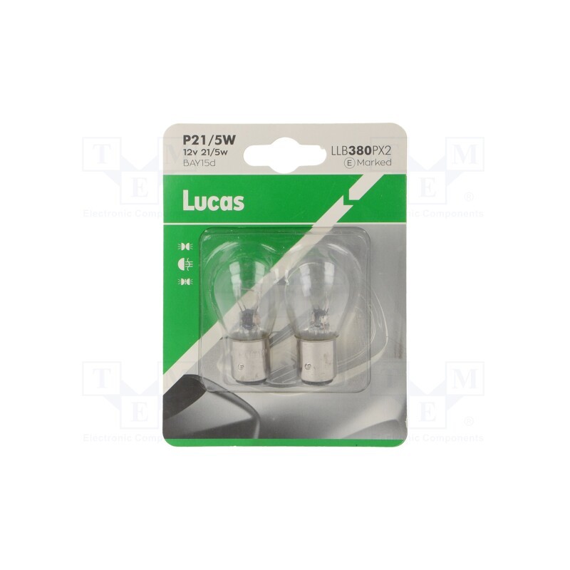 20 set : LLB380PX2 - Filament lamp: automotive, BAY15D SBC, transparent, 12V, 21/5W
