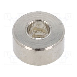 50 pcs : 316/2.6X03 - Spacer sleeve, 3mm, cylindrical, brass, nickel, Out.diam: 6mm