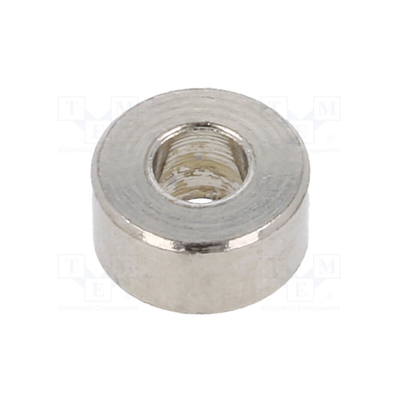 50 pcs : 316/2.6X03 - Spacer sleeve, 3mm, cylindrical, brass, nickel, Out.diam: 6mm