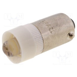 10 pcs : LLED-B9/12/W - LED lamp, white, BA9S, 12VDC, 12VAC