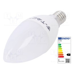 10 pcs : SKU 111 - LED lamp, warm white, E14, 220/240VAC, 600lm, P: 7W, 200°, 3000K