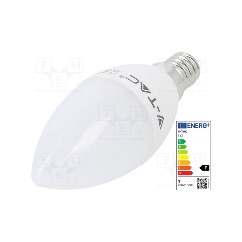 10 pcs : SKU 112 - LED lamp, neutral white, E14, 220/240VAC, 600lm, P: 7W, 200°, 4000K