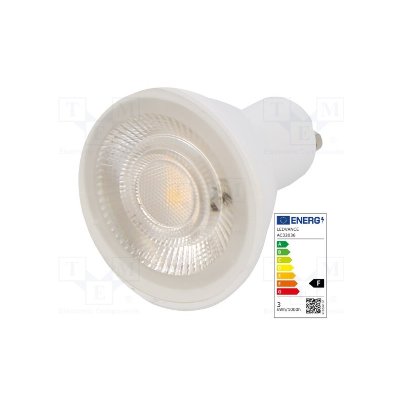 10 pcs : 4058075198555 - LED lamp, warm white, GU10, 230VAC, 230lm, P: 3.2W, 2700K, CRImin: 80
