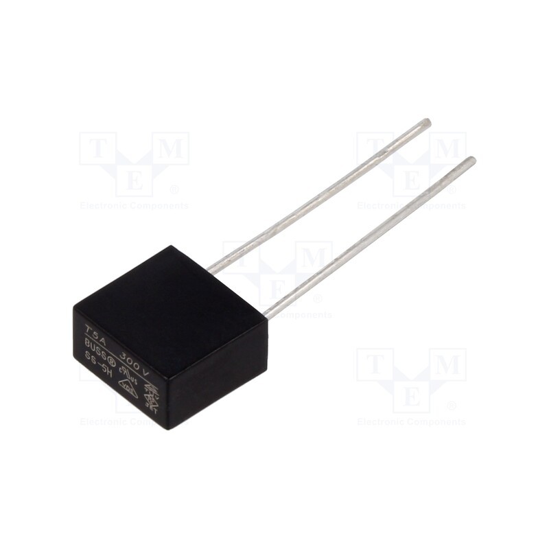 10 pcs : SS-5H-5A-APH - Fuse: fuse, time-lag, 5A, 300VAC, THT, TE5, SS, 5.08mm, Ammo Pack