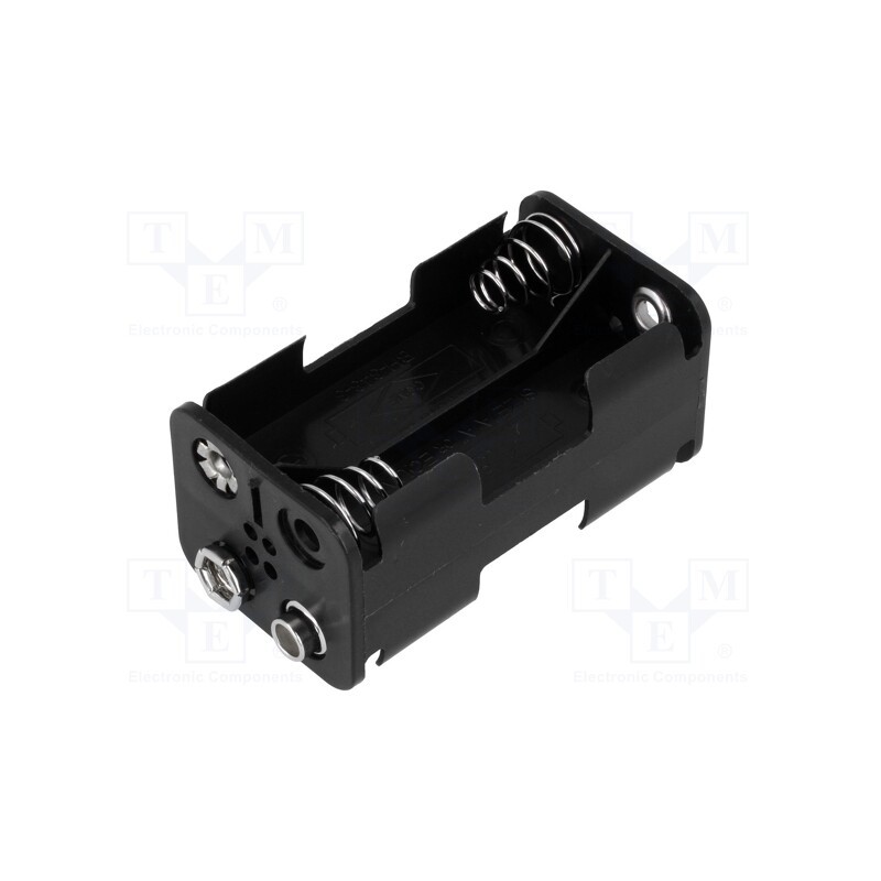 10 pcs : BH-343-2B - Holder, AA,R6, Batt.no: 4, 6F22 type, black