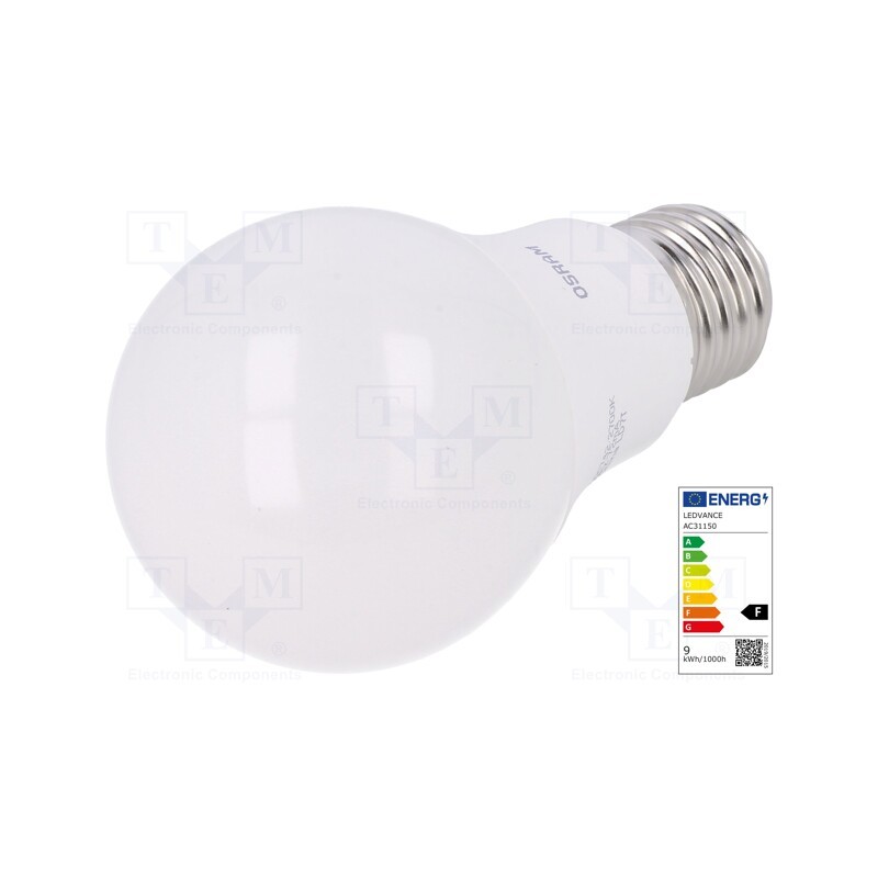 10 pcs : 4052899326842 - LED lamp, warm white, E27, 230VAC, 806lm, P: 9W, 2700K, CRImin: 80