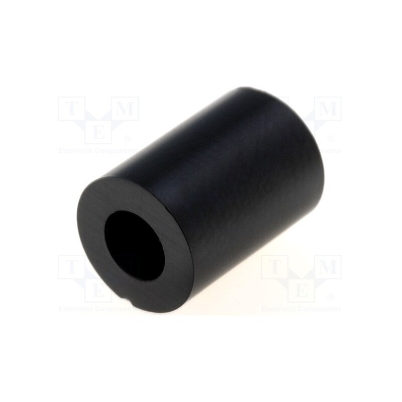 100 pcs : KDR10 - Spacer sleeve, cylindrical, polystyrene, L: 10mm, Øout: 7mm, black
