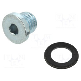10 pcs : 174309 - Protection cap, zinc plated steel, Thread: M7, Gasket: NBR rubber
