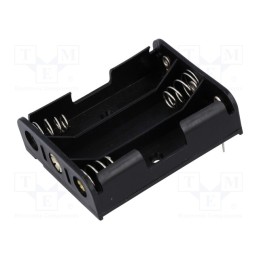 10 pcs : BH-331P - Holder, AA,R6, Batt.no: 3, for PCB, black