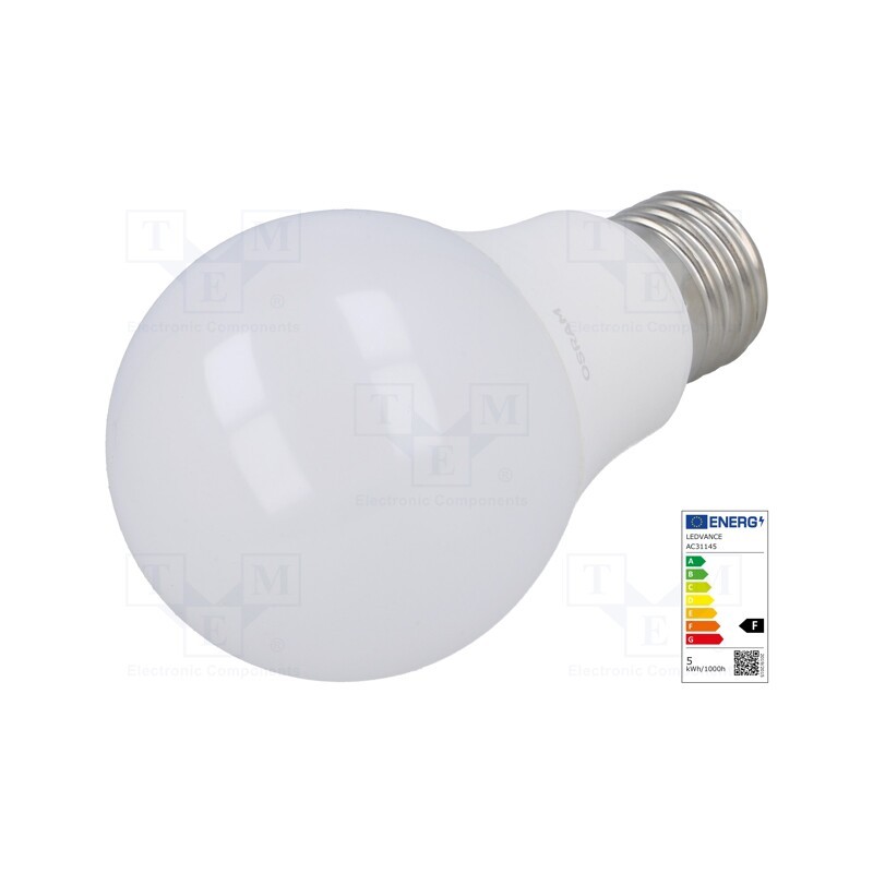 10 pcs : 4052899326927 - LED lamp, warm white, E27, 230VAC, 470lm, P: 5.5W, 2700K, CRImin: 80