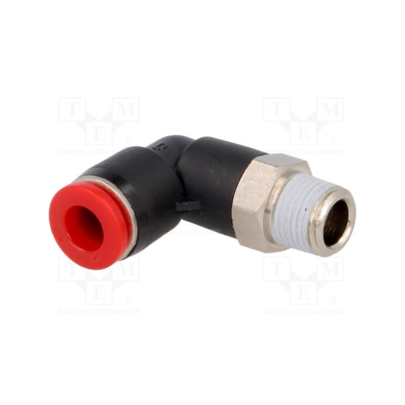 10 pcs : C01470618 - Push-in fitting, angled, PBT, Thread: BSP 1/8'