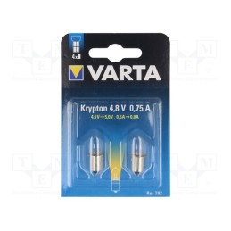 10 set : - Filament lamp: krypton, P13,5s, 4.8V, 750mA, 2pcs, blister