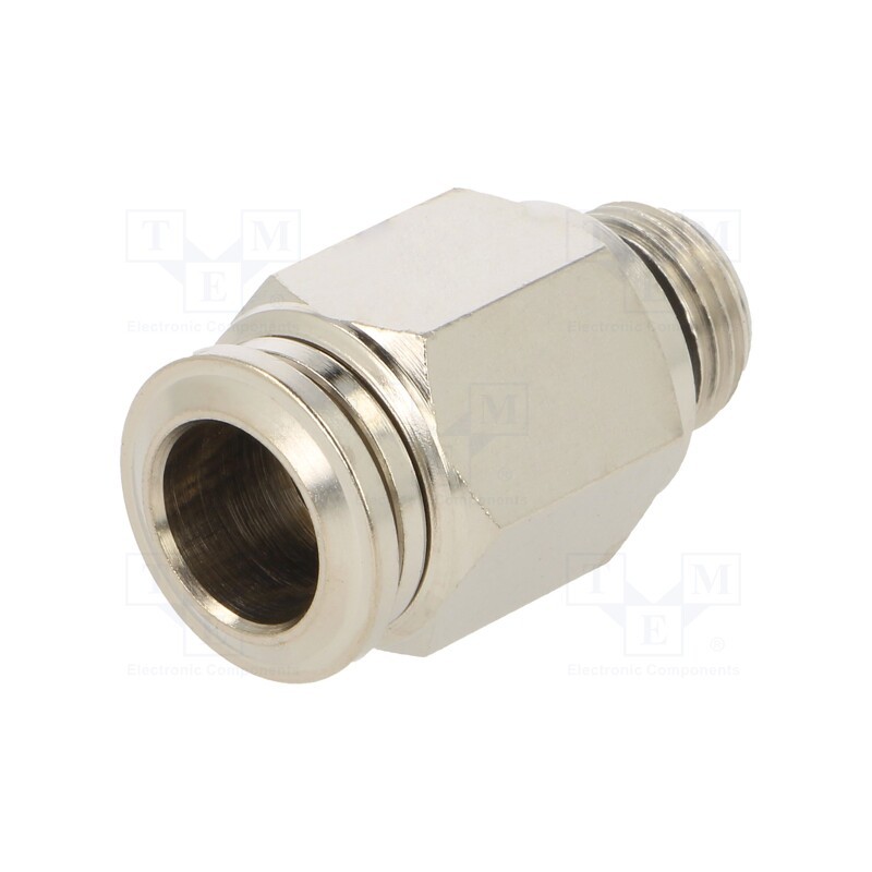 10 pcs : 57020 8-1/8 - Push-in fitting, straight, -0.99÷20bar, nickel plated brass