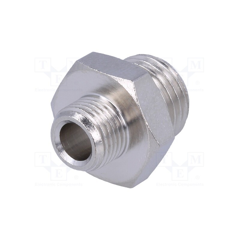 10 pcs : 2030 3/8-1/2 - Nipple, reductive, nickel plated brass, Input thread: G 3/8'