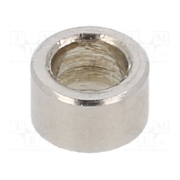 50 pcs : 315/3.2X03 - Spacer sleeve, 3mm, cylindrical, brass, nickel, Out.diam: 5mm