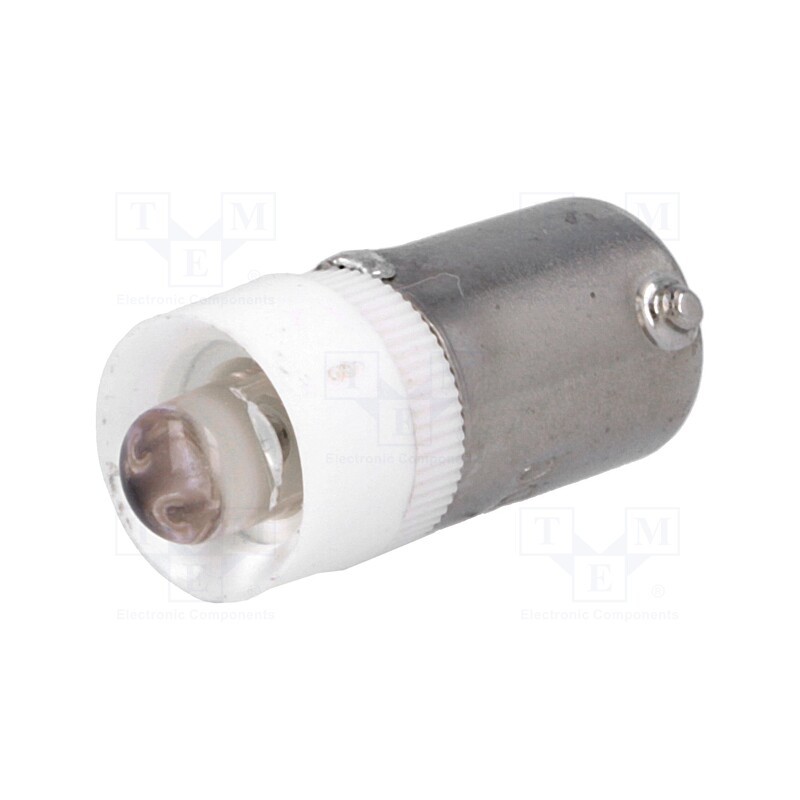 10 pcs : LLED-B9/6/W - LED lamp, white, BA9S, 6VDC, 6VAC