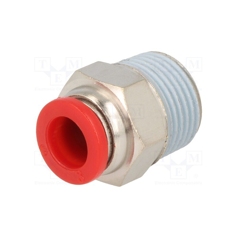 10 pcs : C01250838 - Push-in fitting, straight, PBT, Thread: BSP 3/8'