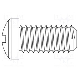 50 pcs : 8G206M6X05 -AS - Screw, M6x5, 1, Head: cheese head, Phillips, polyamide, ISO 7045