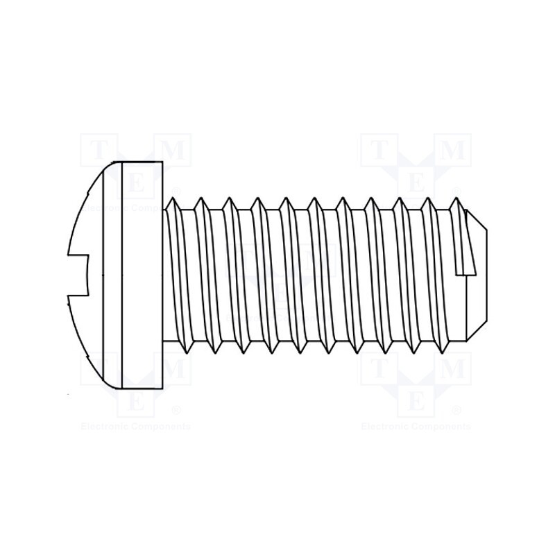 50 pcs : 8G206M6X05 -AS - Screw, M6x5, 1, Head: cheese head, Phillips, polyamide, ISO 7045