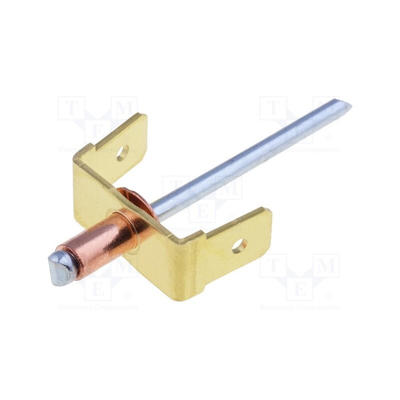 10 pcs : 388021.6 - Terminal: flat, 6.3mm, 0.8mm, 2 x male, with copper rivet, riveted