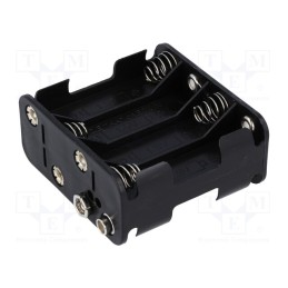 10 pcs : BH-383B - Holder, AA,R6, Batt.no: 8, 6F22 type, black