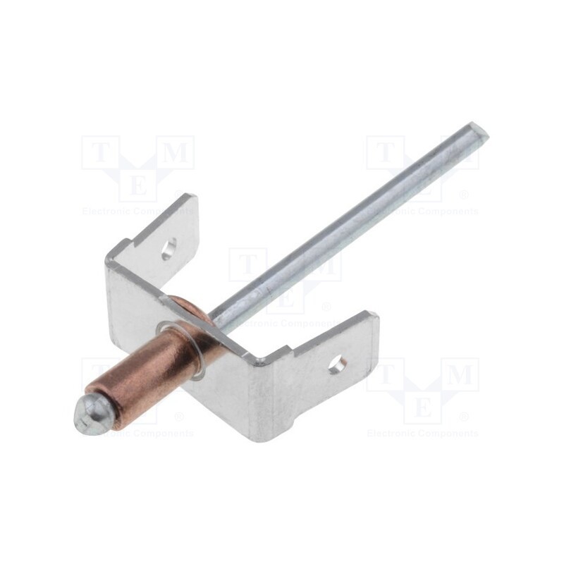10 pcs : 388021.67 - Terminal: flat, 6.3mm, 0.8mm, 2 x male, with copper rivet, riveted