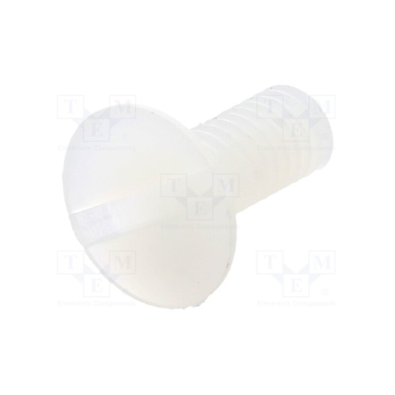 50 pcs : 8G202M4X10 - Screw, M4x10, 0.7, Head: countersunk, slotted, 1,3mm, polyamide