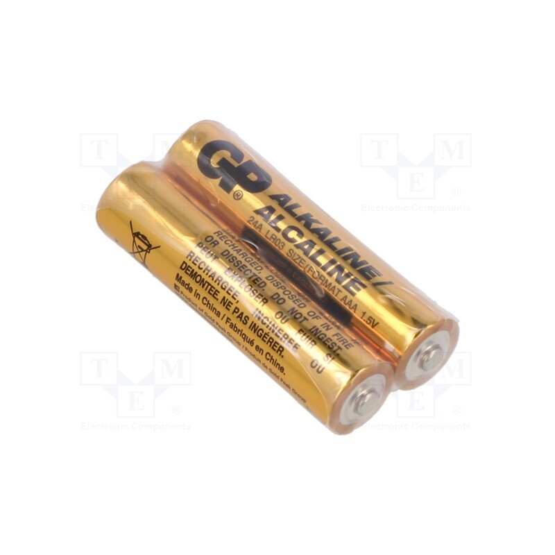 10 set : GP24A LR03 - Battery: alkaline, 1.5V, AAA, non-rechargeable, 2pcs.