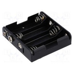 10 pcs : BH-341-1B - Holder, AA,R6, Batt.no: 4, 6F22 type, black