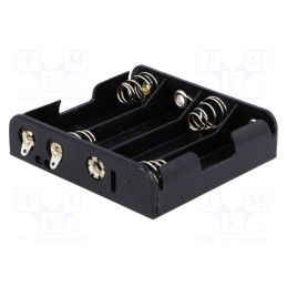 10 pcs : BH-341-1D - Holder, AA,R6, Batt.no: 4, soldering lugs, black
