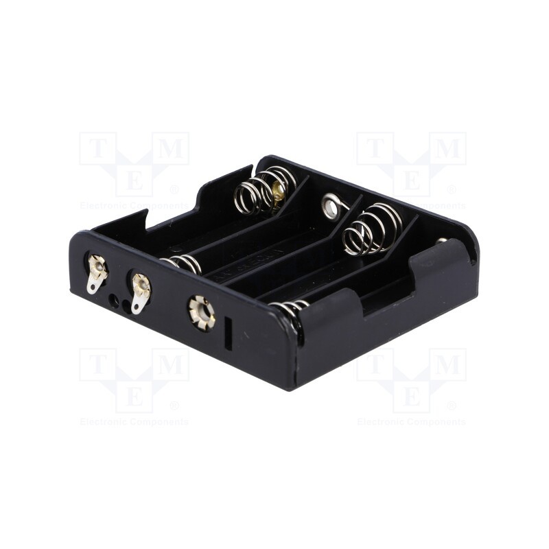 10 pcs : BH-341-1D - Holder, AA,R6, Batt.no: 4, soldering lugs, black