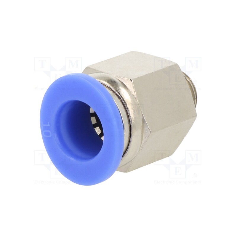 10 pcs : 122.018-10 - Push-in fitting, straight, -0.95÷15bar, nickel plated brass