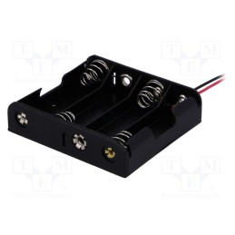 10 pcs : BH-341-1A - Holder, AA,R6, Batt.no: 4, cables, black, 150mm