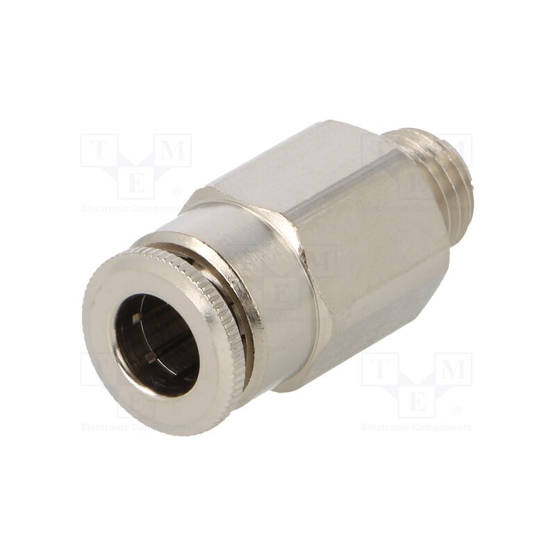 10 pcs : 58000 6-M8X1 - Push-in fitting, straight, 0÷30bar, nickel plated brass