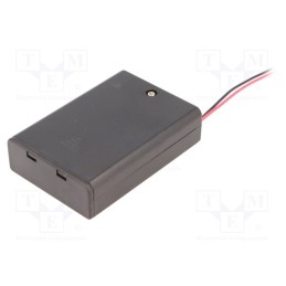 10 pcs : SBH-331A - Holder, AA,R6, Batt.no: 3, cables, black, 150mm