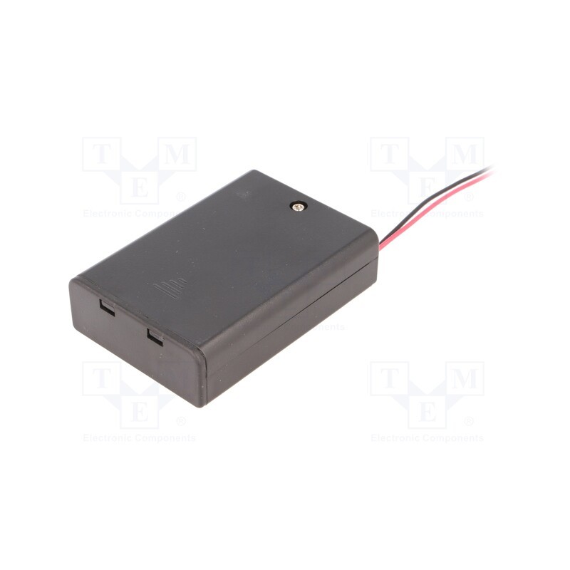 10 pcs : SBH-331A - Holder, AA,R6, Batt.no: 3, cables, black, 150mm