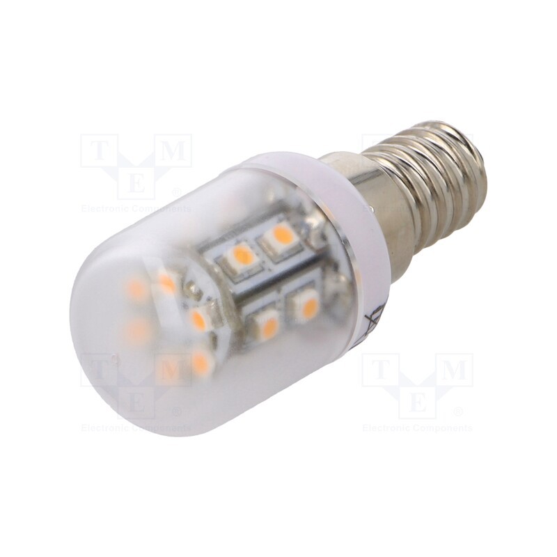 10 pcs : 30565 - LED lamp, warm white, E14, 230VAC, 80lm, P: 1.2W, 300°, 2700K