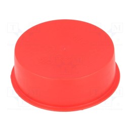 50 pcs : 14600 -AS - Plugs, Body: red, Out.diam: 62.5mm, H: 20mm, Mat: LDPE, push-in, round